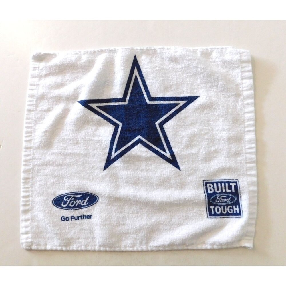 Dallas Cowboys Ford Logo Game Day Rally Towel White Blue 14.5x16.5
